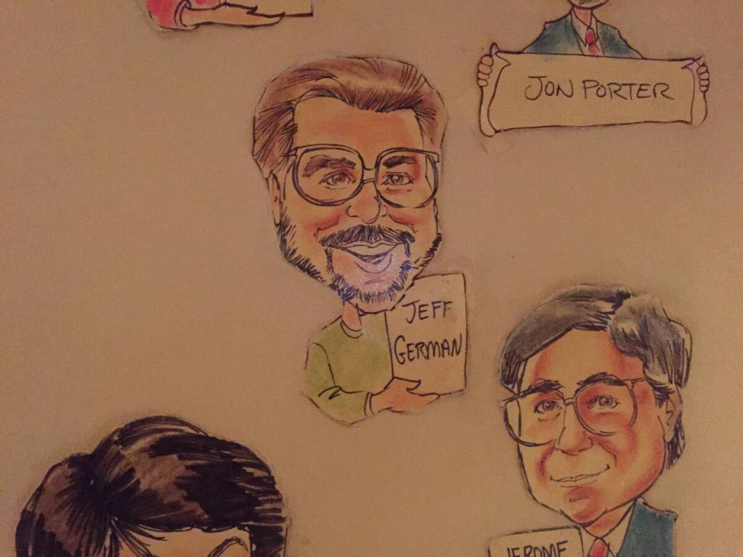 Jeff German's caricature graced the wall at The Palm restaurant in Caesars Palace until a 2016 ...