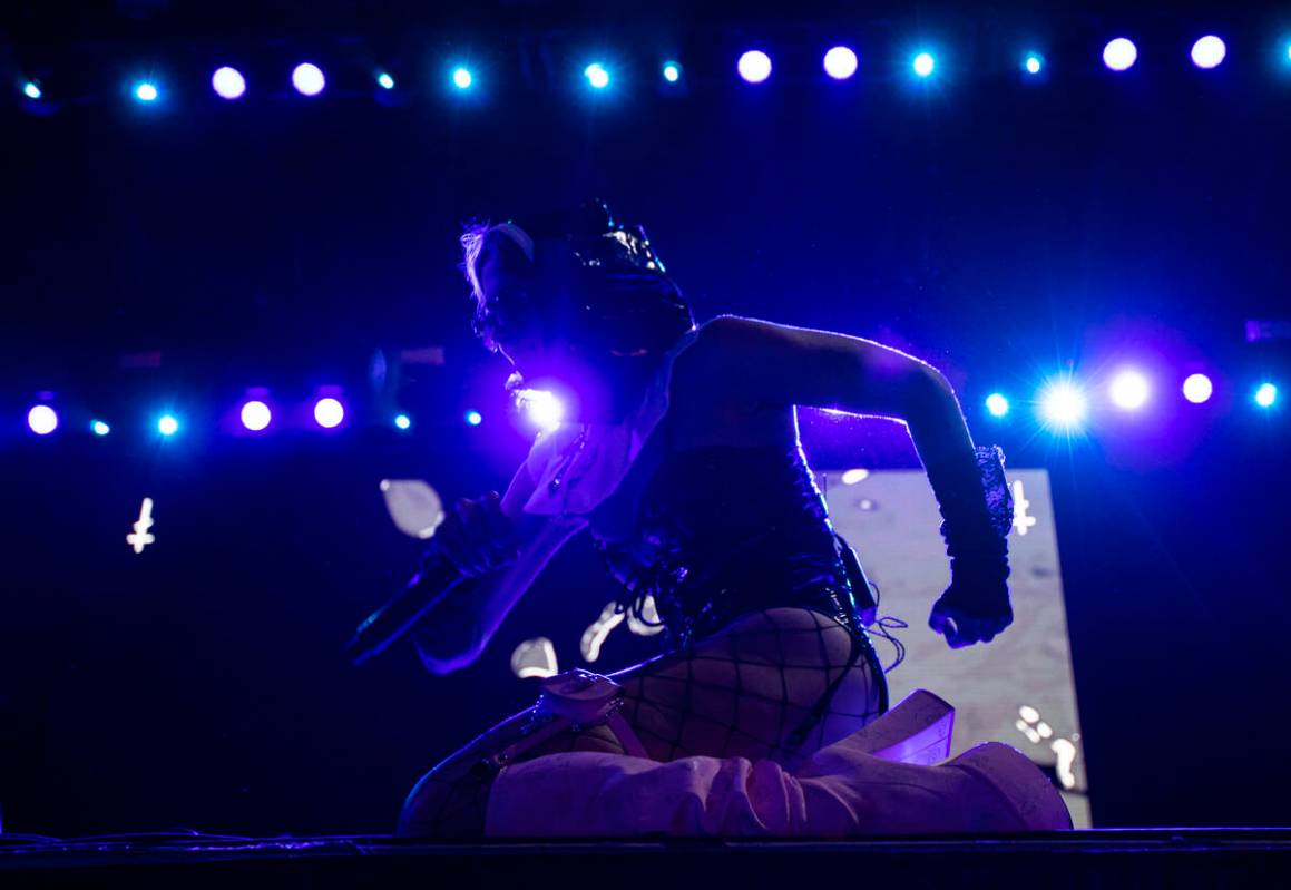 Nadezhda Tolokonnikova of Pussy Riot performs during the Life is Beautiful festival on Sunday, ...