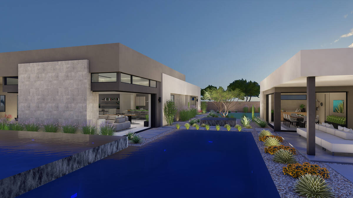 This artist's rendering shows one of four plans in Oasi, a new private gated community in the c ...