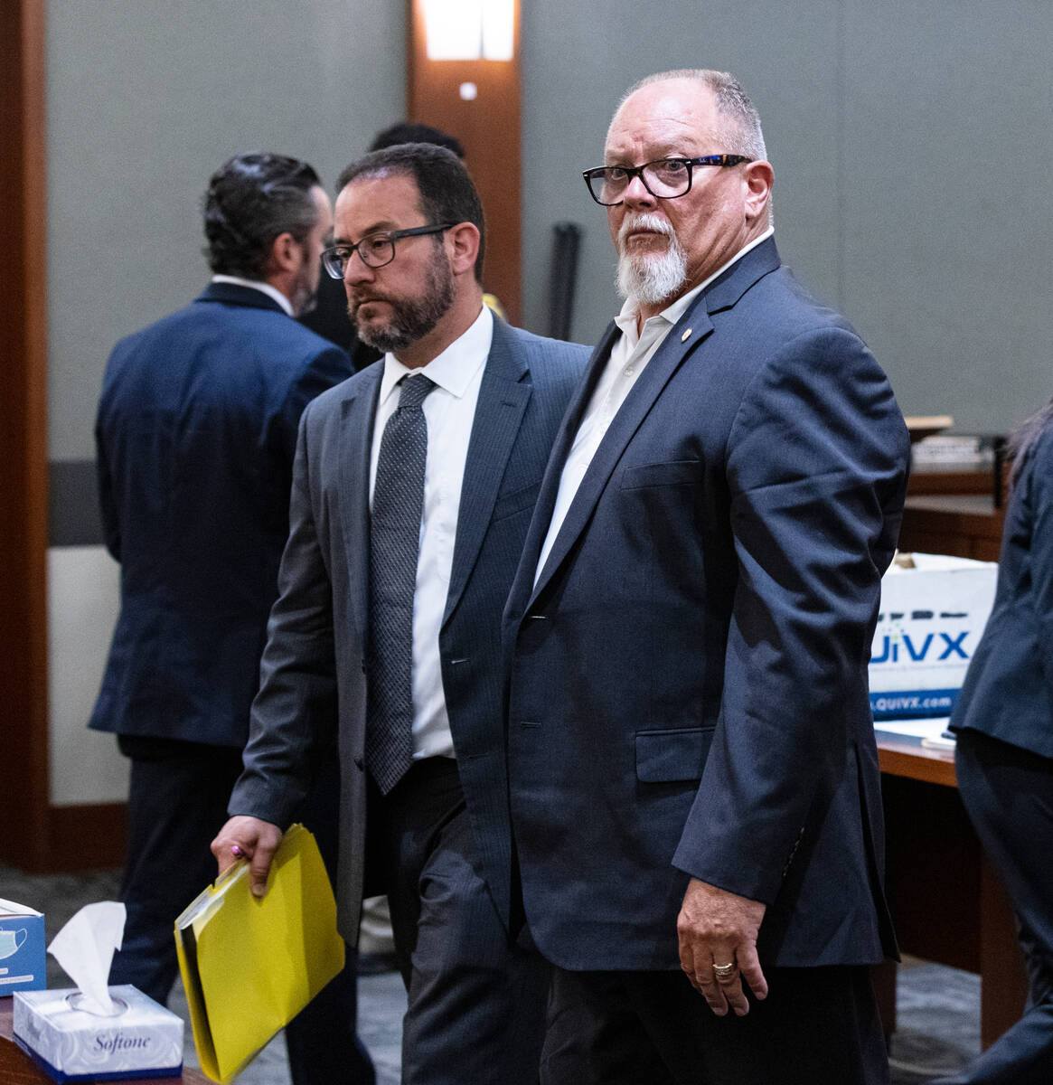 Richard Devries, 66, right, appears in court with his attorney, Richard Schonfeld, on Aug. 24, ...