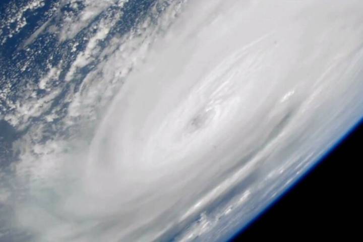 In this image made from a NASA livestream, Hurricane Ian is seen from the International Space S ...