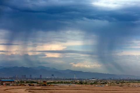 Rain is a 20 percent chance in Las Vegas during the morning and afternoon Monday, Oct. 3, 2022, ...