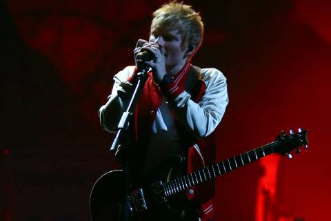 Ed Sheeran performs on stage at the Brit Awards 2022 in London Tuesday, Feb. 8, 2022. (Photo by ...