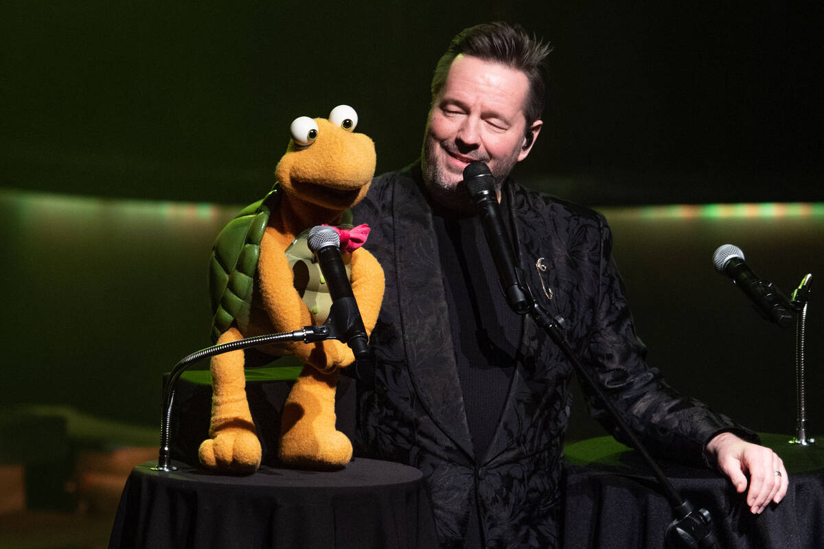 Terry Fator, shown with Winston The Impersonating Turtle, has returned to residency at New York ...