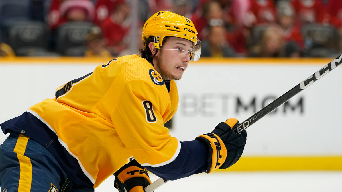 Nashville Predators center Cody Glass plays against the Tampa Bay Lightning during the third pe ...