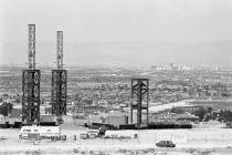 Construction on a Church of Jesus Christ of Latter-day Saints temple site with three of the fou ...