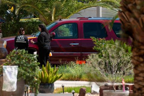 Police activity outside the home of Clark County Public Administrator Robert Telles on Wednesda ...