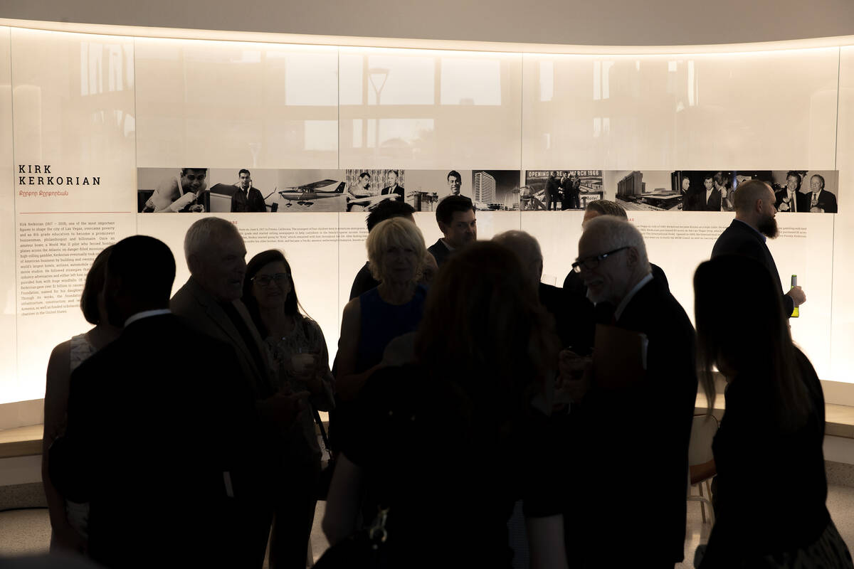 Attendees of an opening celebration for UNLV’s new medical school, the Kirk Kerkorian Sc ...