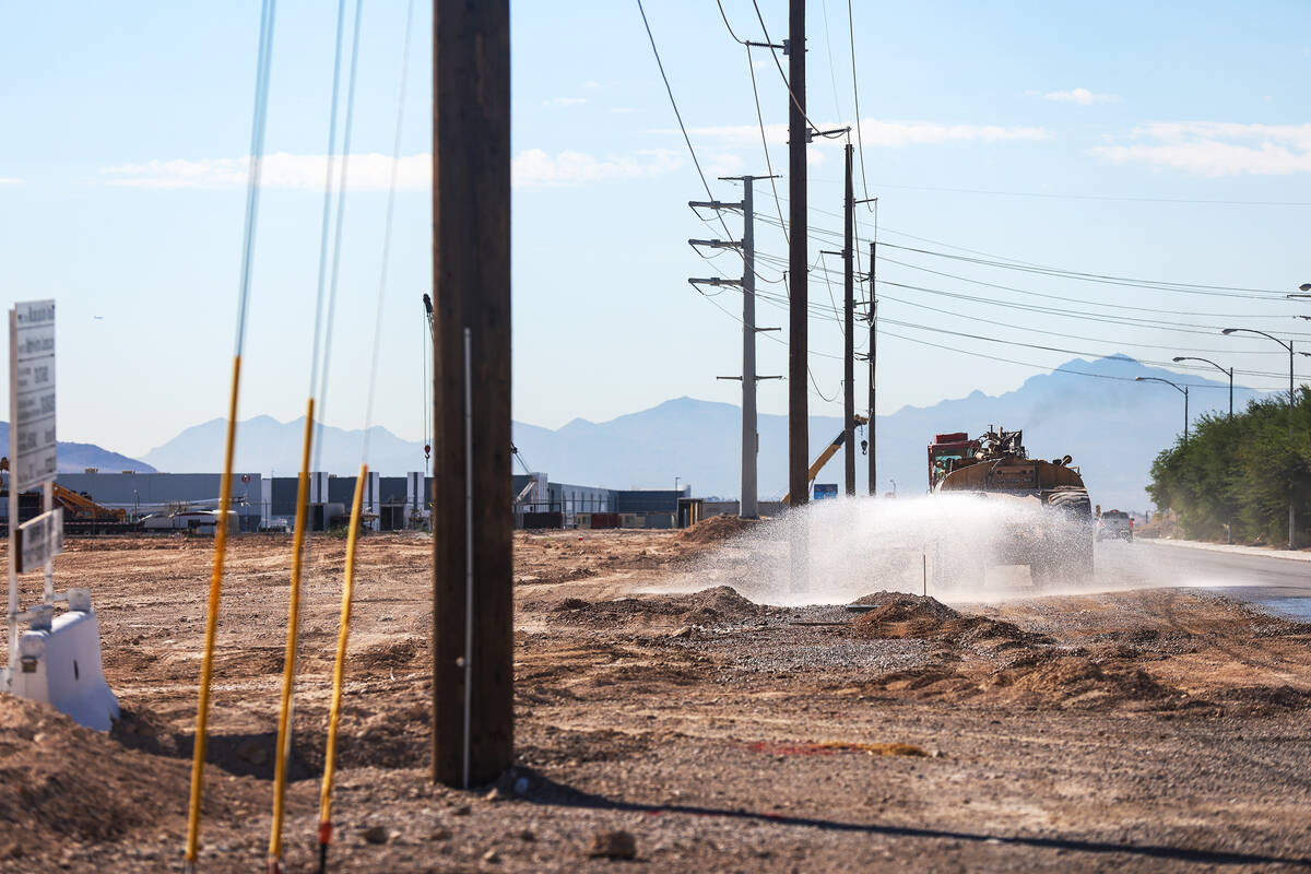 A warehouse project being built near the Las Vegas Motor Speedway by a Chicago developer on Mon ...