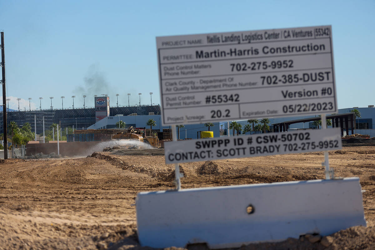 A warehouse project being built near the Las Vegas Motor Speedway by a Chicago developer on Mon ...