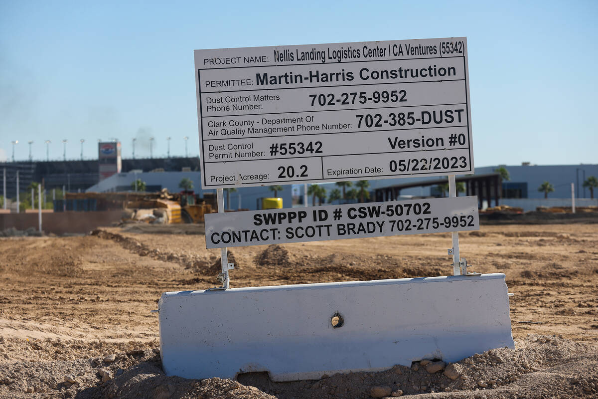 A warehouse project being built near the Las Vegas Motor Speedway by a Chicago developer on Mon ...