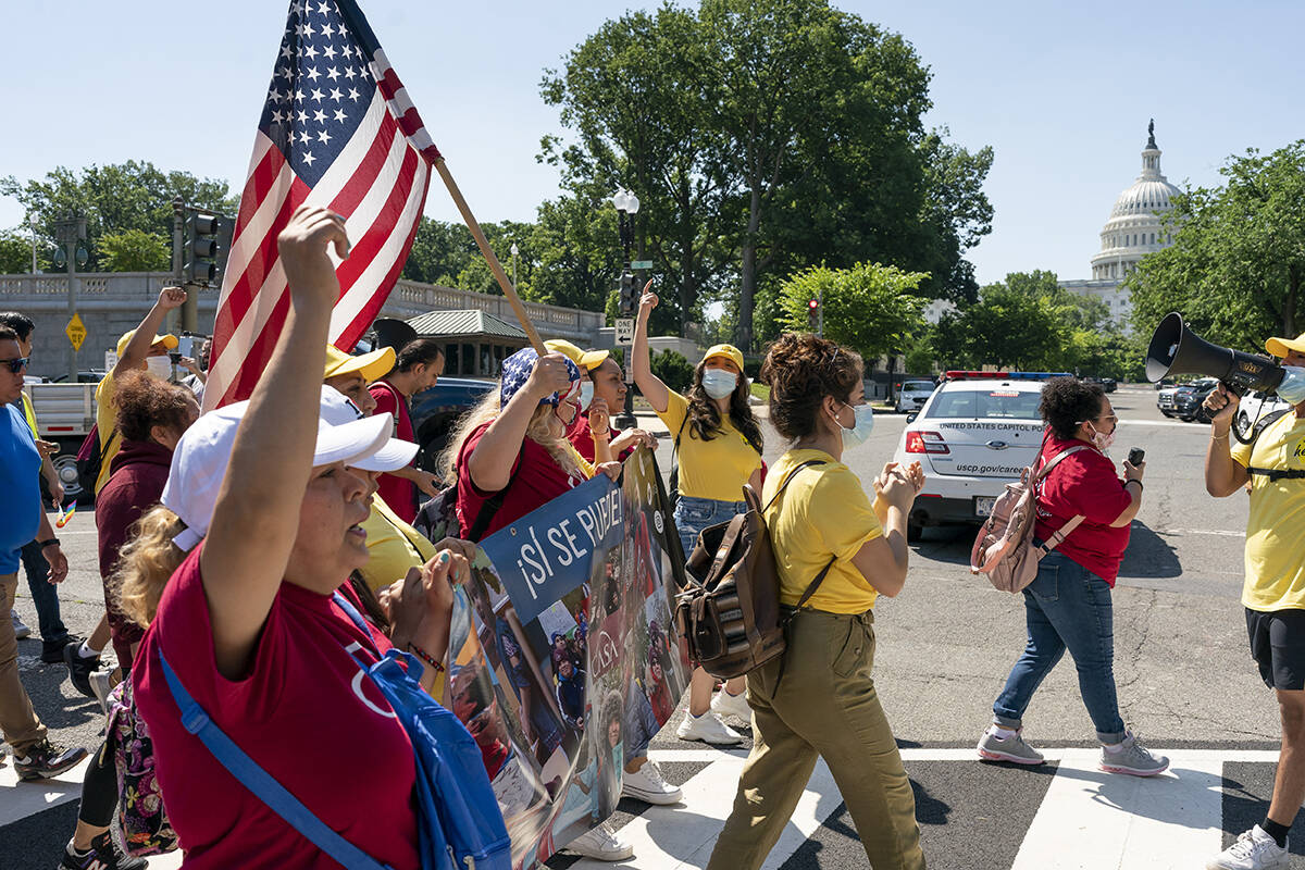 Activists known as "dreamers" rally in support of the Deferred Action for Childhood A ...