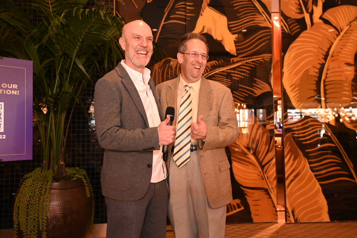 Paul Hobson (left), general manager, SAHARA Las Vegas; Dr. Michael Green (right), associate pro ...