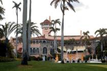 FILE - President Donald Trump's Mar-a-Lago estate is seen from the media van in the presidentia ...