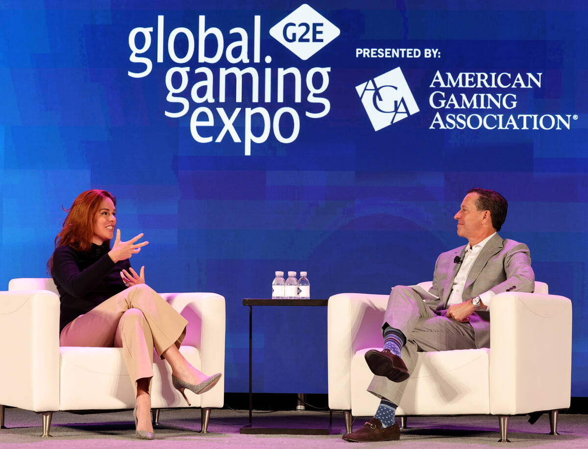 Barstool Sports CEO Erika Ayers Nardini talks to American Gaming Association President and CEO ...