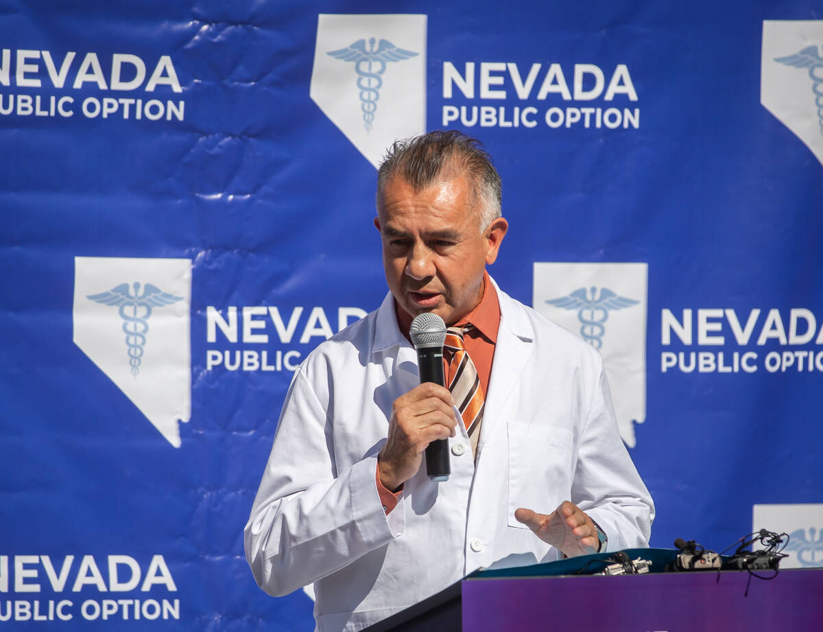Dr. Miguel Vargas-Lagunas speaks at a press conference on Thursday, Oct. 13, 2022, in Las Vegas ...