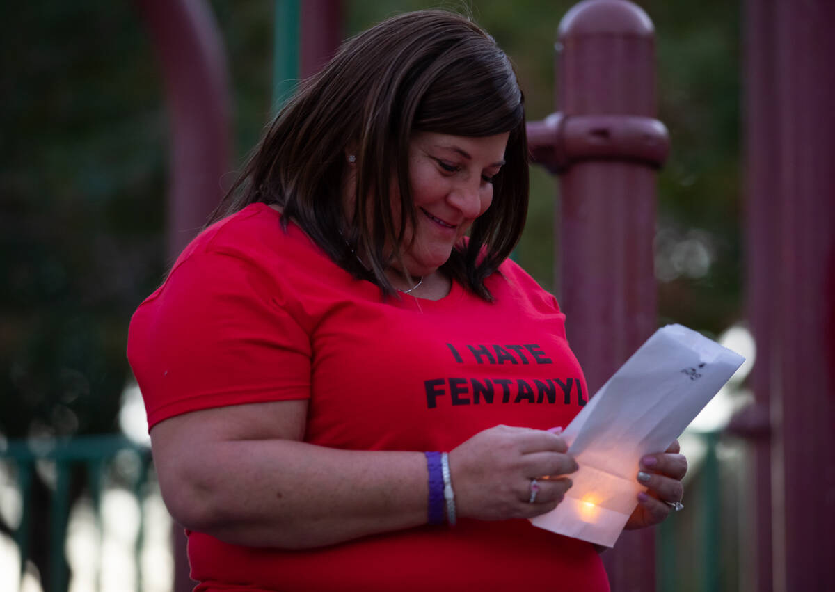 Sabrina Young reads a message written by one of Dani Young's friends on Thursday, Oct. 13, 2022 ...