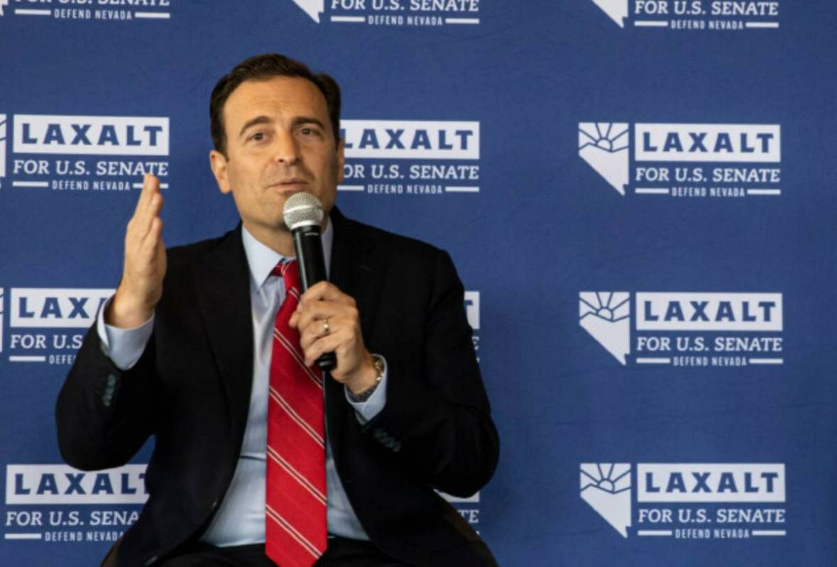 Nevada Republican U.S. Senate candidate Adam Laxalt, seen in September 2022 in Henderson. (Chas ...