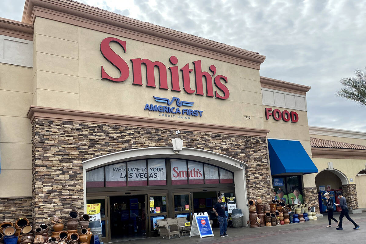 Smith's Food and Drug at 7130 N. Durango Drive in Las Vegas Monday, April 6, 2020. Kroger, whic ...