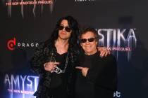 Criss Angel and Franco Dragone are shown at the at opening of "Amystika" at Planet Hollywood on ...