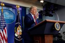 FILE - President Donald Trump speaks during a news conference at the White House, Wednesday, Se ...