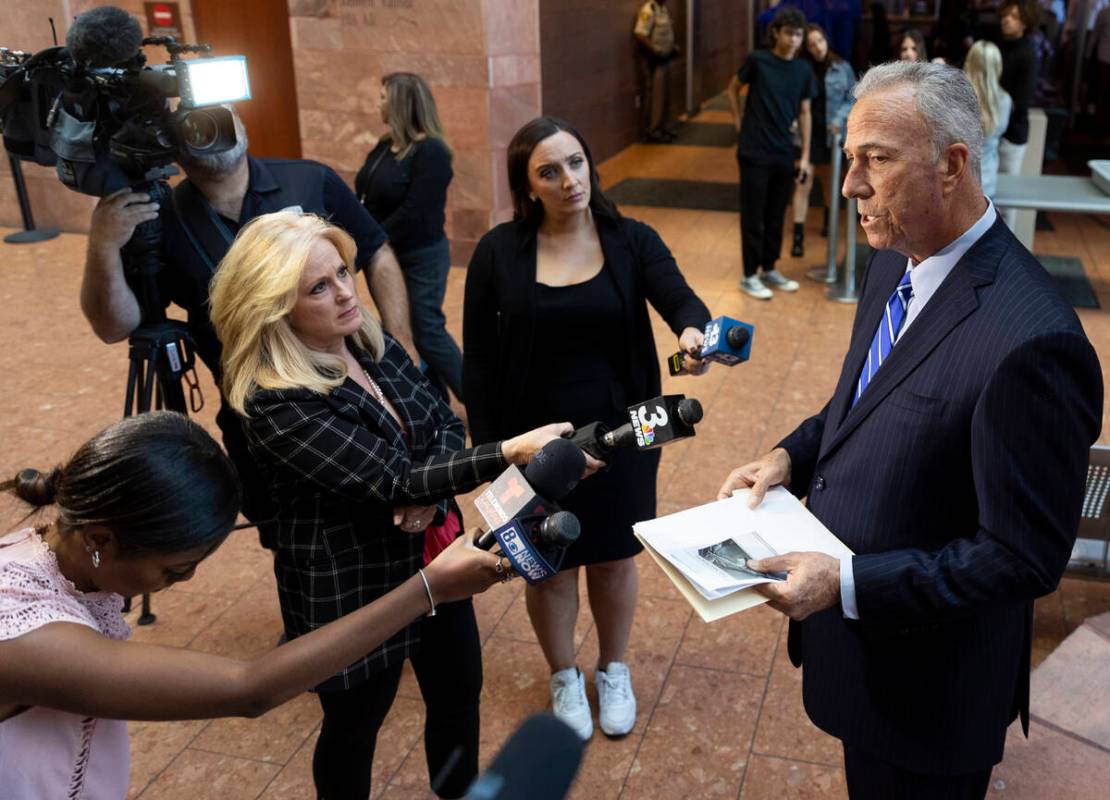 Clark County District Attorney Steve Wolfson speaks during a press conference following a court ...