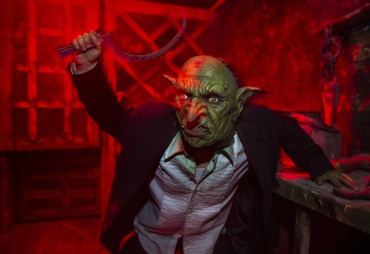 The Goblin attacks with a sickle within the Coven of 13 haunted house during the Freakling Bros ...