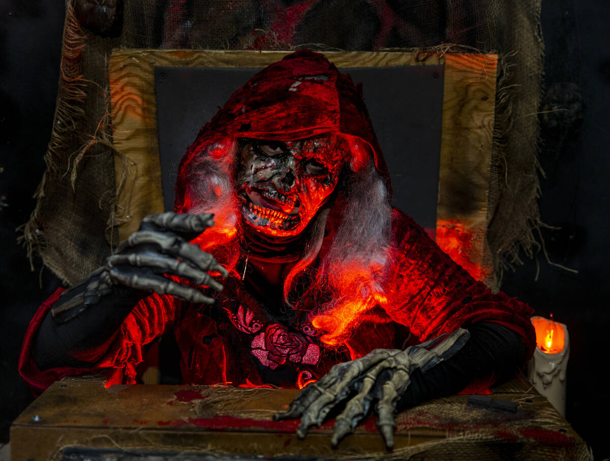 The Old Hag awaits her next victims within the Coven of 13 haunted house during the Freakling B ...