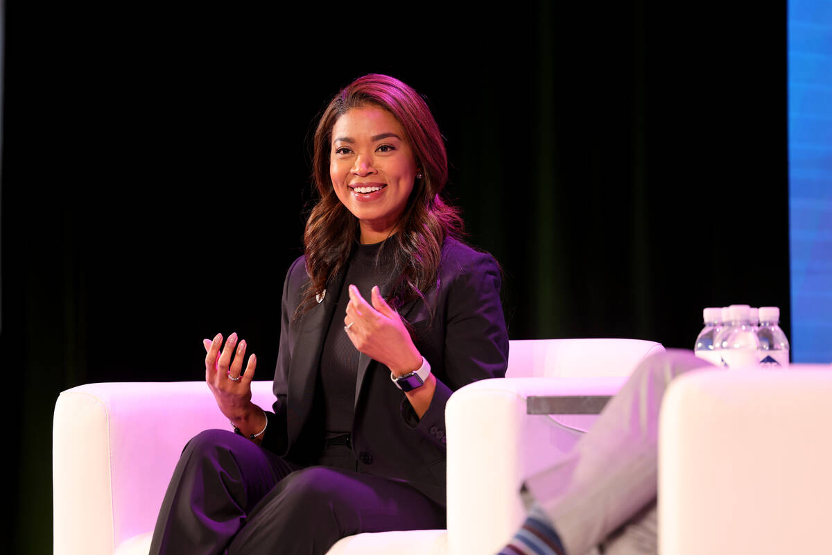 Raiders President Sandra Douglass Morgan talks to American Gaming Association President and CEO ...