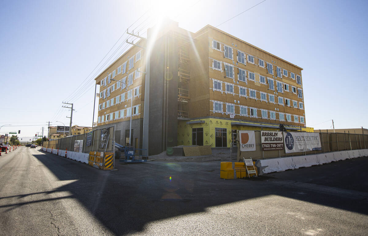 A view of the under-construction ShareDOWNTOWN Fremont East location off of Stewart Avenue and ...