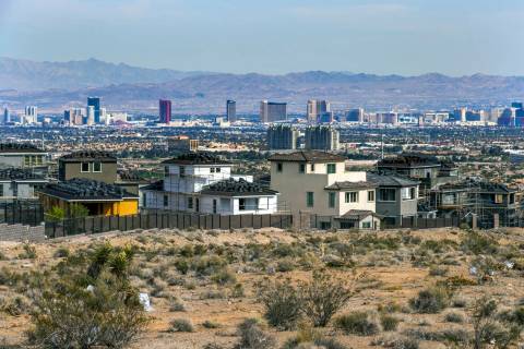 New homes under construction near West Redpoint Drive and Desert Foothills Drive on Wednesday, ...