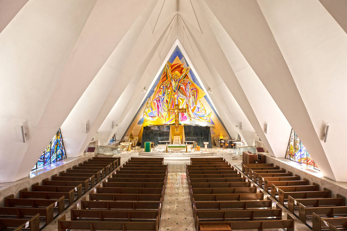 Guardian Angel Cathedral, designed by renowned African-American architect Paul Revere Williams, ...