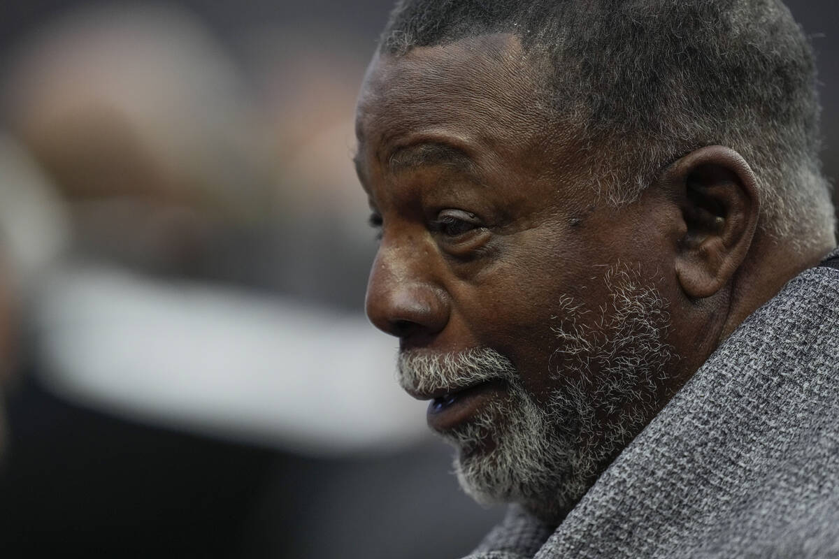 Actor Carl Weathers looks on before an NFL football game between the Las Vegas Raiders and the ...