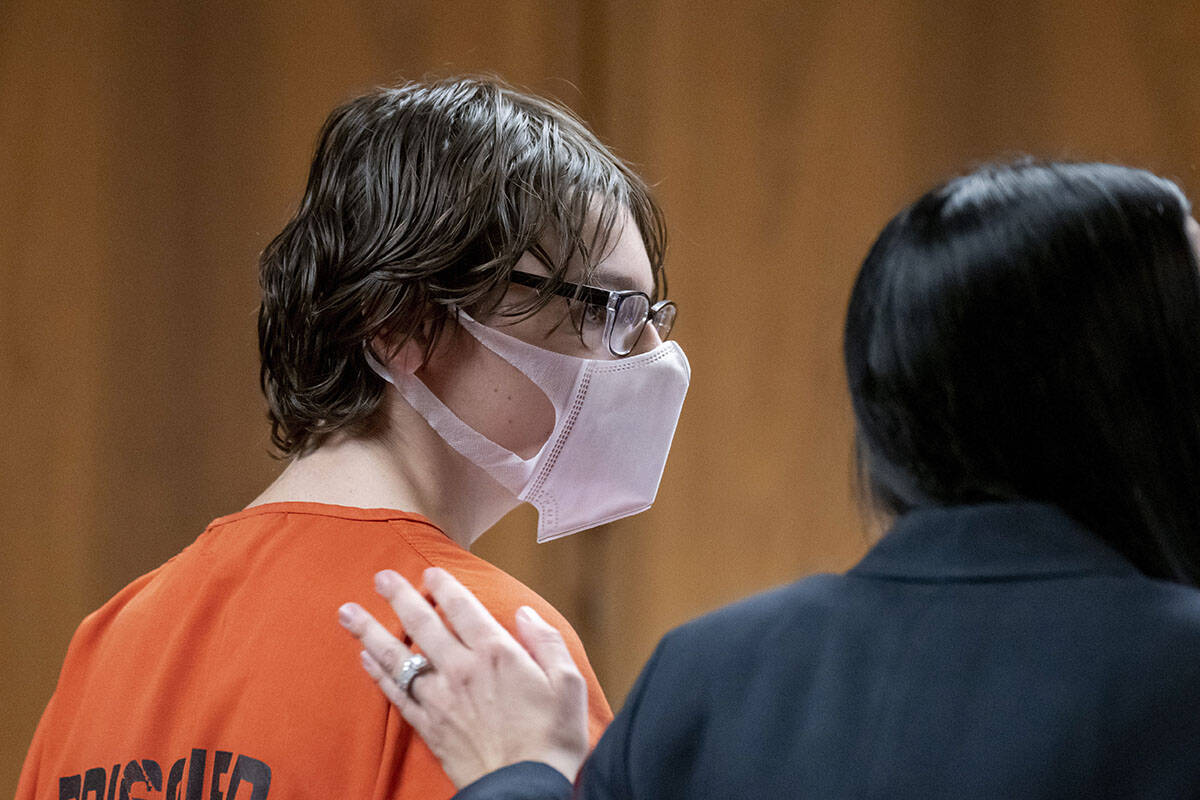 FILE - Ethan Crumbley attends a hearing at Oakland County Circuit Court in Pontiac, Mich., on F ...