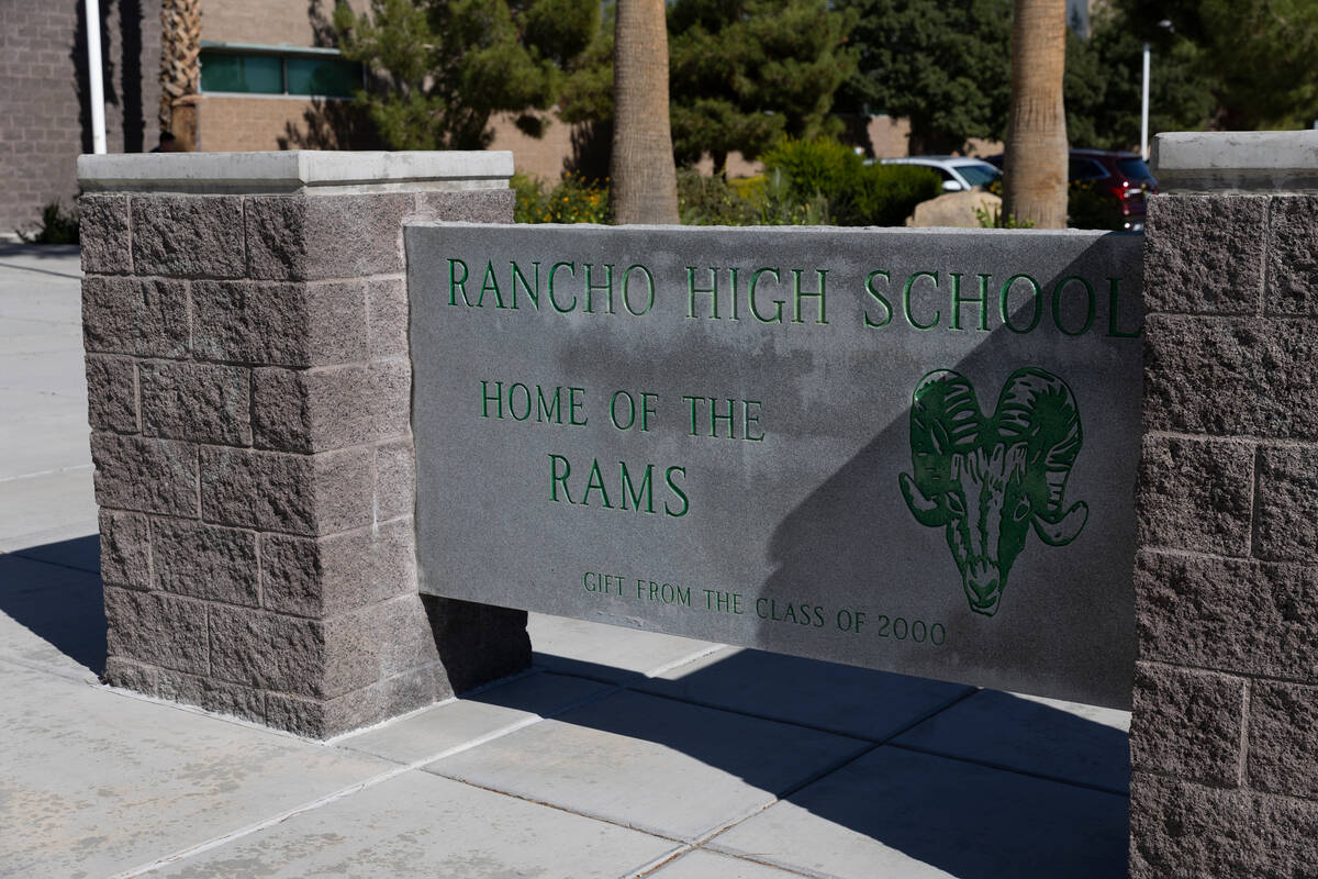 Rancho High School in Lass Vegas, Tuesday, Oct. 25, 2022. (Erik Verduzco / Las Vegas Review-Jou ...