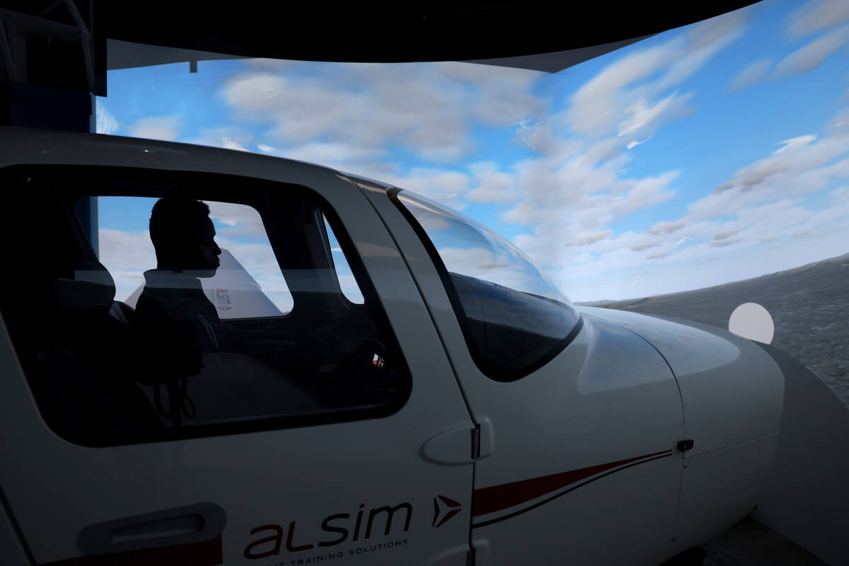 Certified Flight Instructor II Jabessa Addisu flies a ALSIM ALSR20 Flight Training Device at Al ...