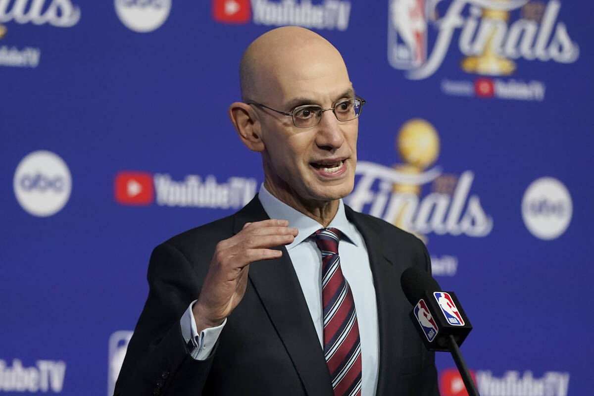 NBA commissioner Adam Silver speaks at a news conference in San Francisco on Thursday, June 2, ...