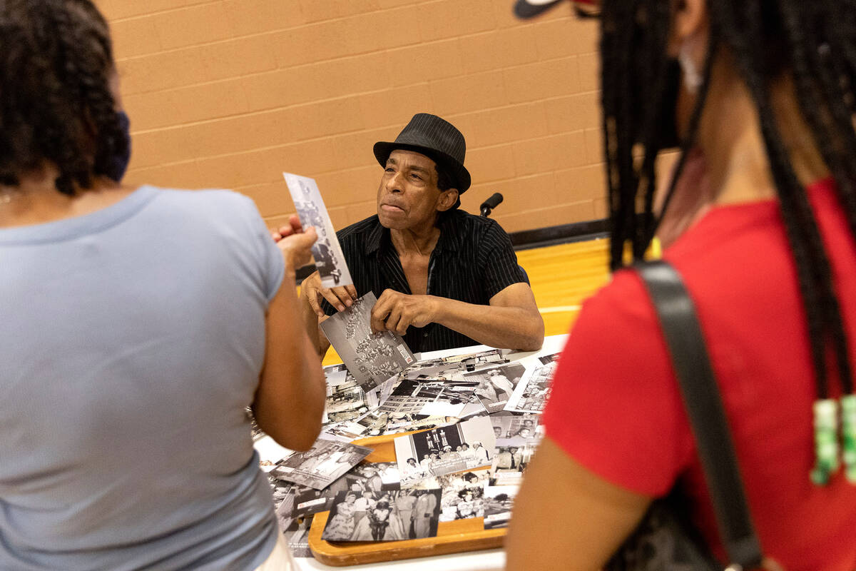 Stan Armstrong, a historian and filmmaker, shares his work during a Juneteenth event at Whitney ...