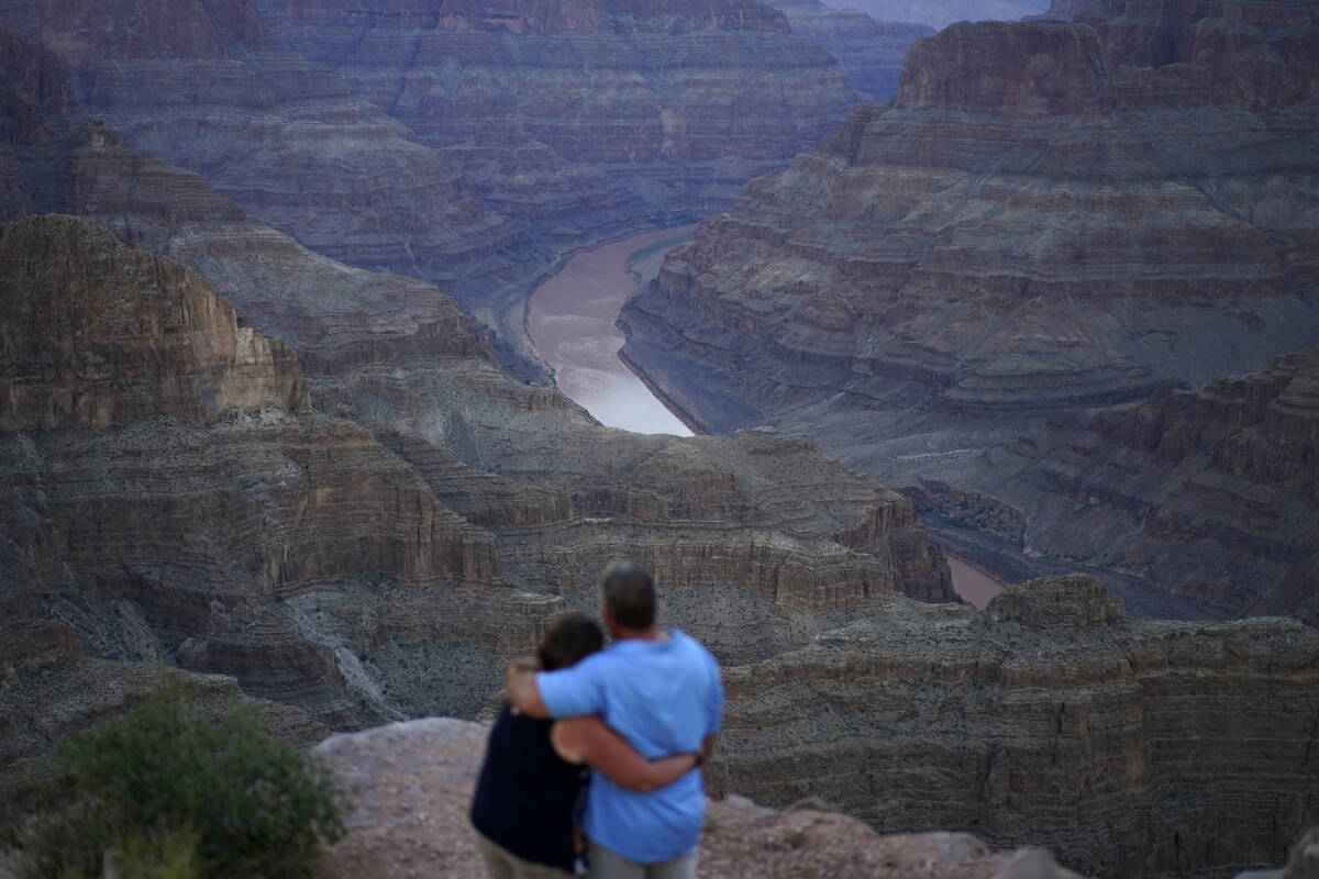 The Colorado River flows through the Grand Canyon on the Hualapai reservation on Aug. 15, 2022, ...