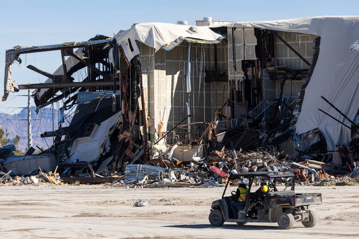 The demolition of Texas Station continues on Thursday, Oct. 27, 2022, in North Las Vegas. (Chas ...