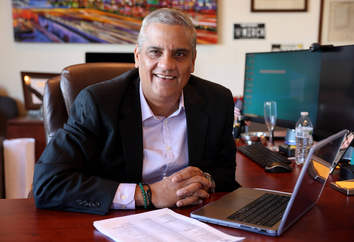 Ash Mirchandani at his office in Las Vegas Monday, Oct. 24, 2022. Mirchandani is the founder of ...