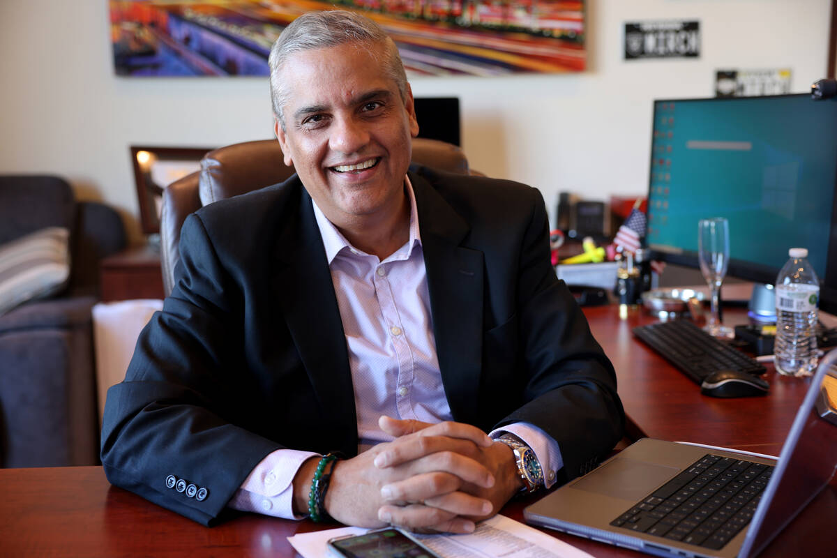 Ash Mirchandani at his office in Las Vegas Monday, Oct. 24, 2022. Mirchandani is the founder of ...