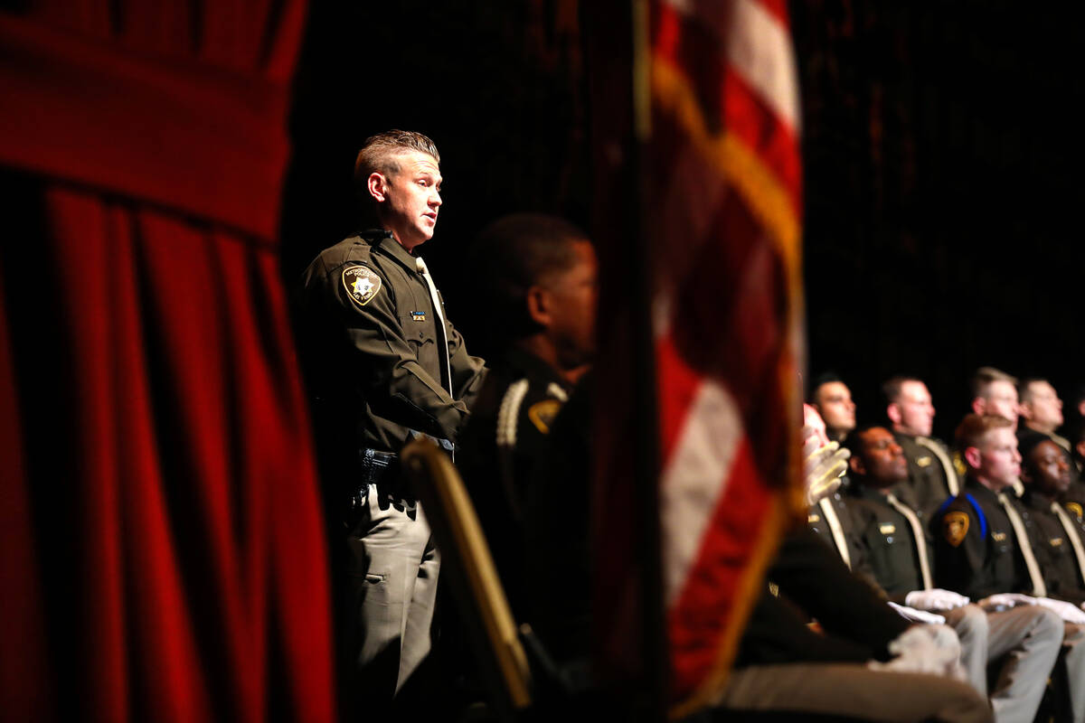 Class speaker Joshua Romanski speaks at the Metropolitan Police Department’s graduation cerem ...