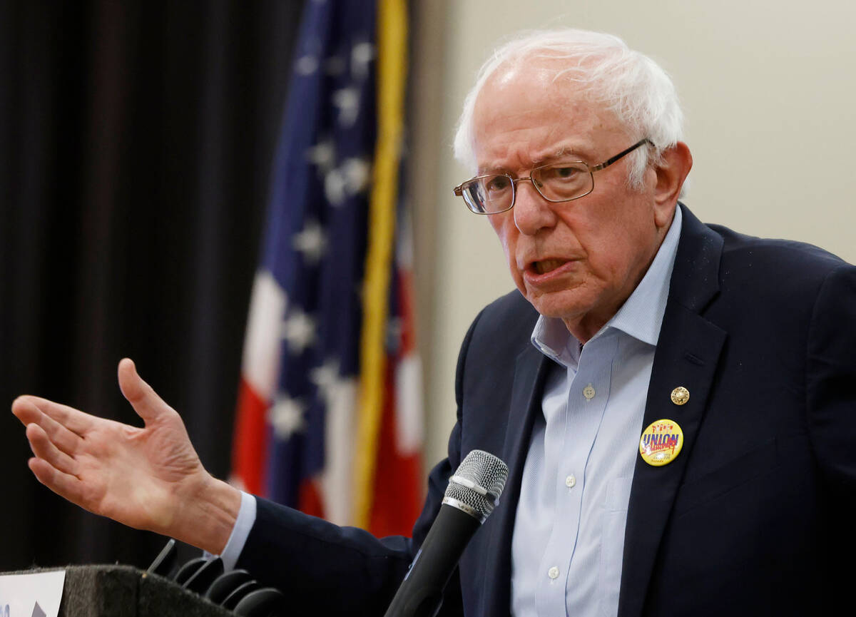 U.S. Senator Bernie Sanders speaks at East Las Vegas Community Center to rally Democrats to vot ...