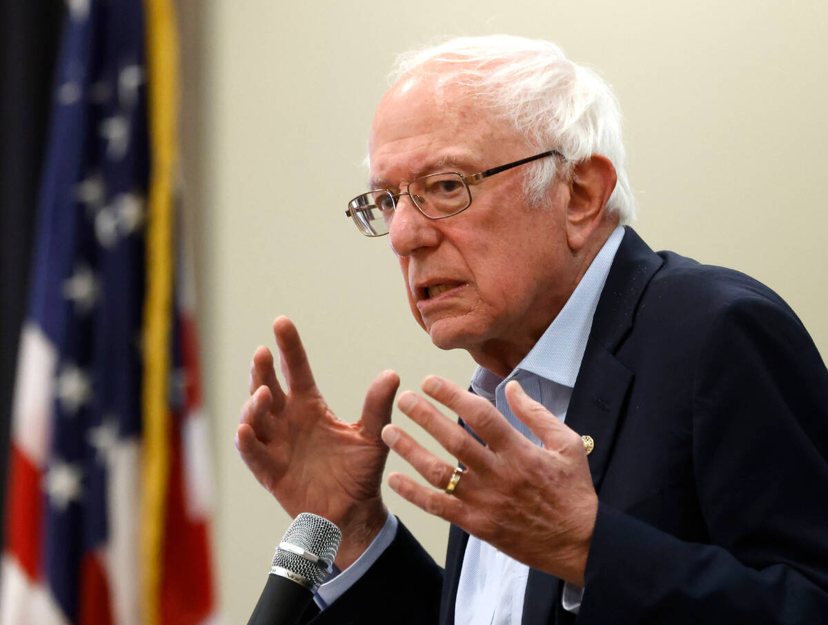 U.S. Senator Bernie Sanders speaks at East Las Vegas Community Center to rally Democrats to vot ...