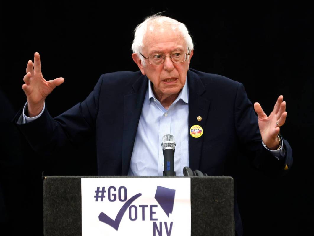 U.S. Senator Bernie Sanders speaks at East Las Vegas Community Center to rally Democrats to vot ...