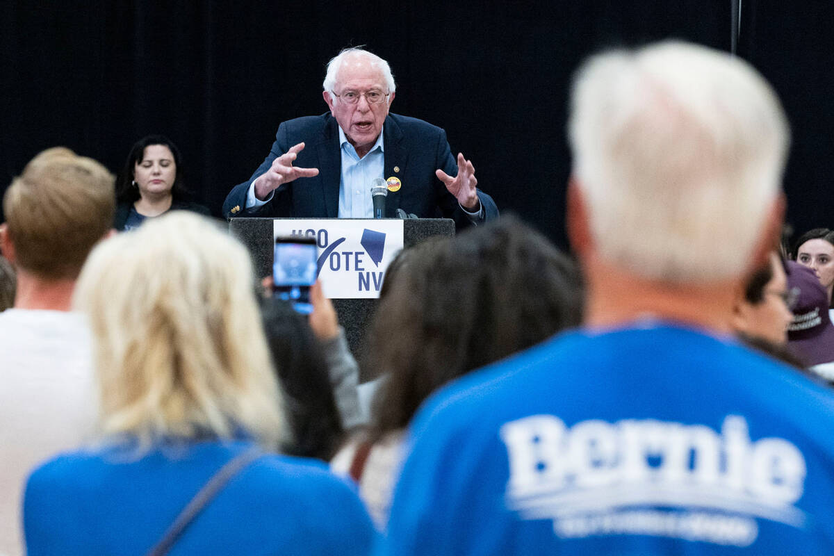 U.S. Senator Bernie Sanders speaks at East Las Vegas Community Center to rally Democrats to vot ...