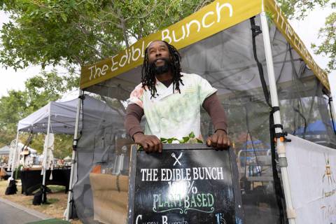 Myles Bunch, owner of a plant-based food business called The Edible Bunch, poses for a portrait ...