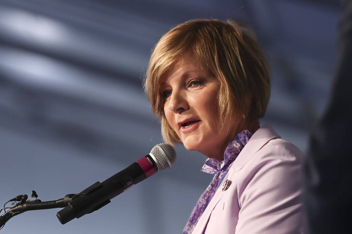 U.S. Rep. Susie Lee, D-Nev., speaks in Henderson in March 2022. Lee is a candidate for U.S. Hou ...