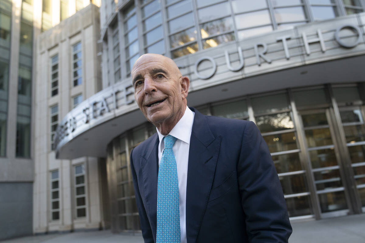 FILE - Tom Barrack leaves Brooklyn Federal Court, Wednesday, Nov. 2, 2022, in the Brooklyn boro ...